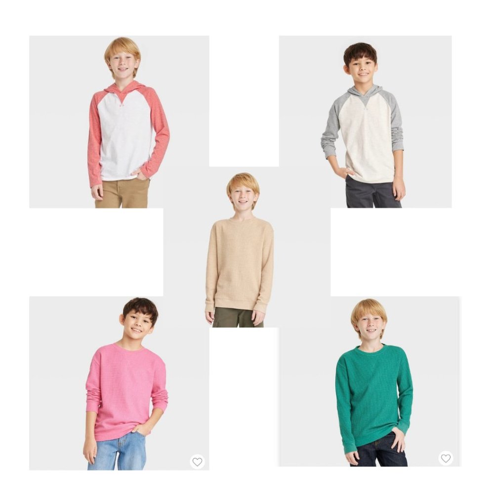 5  Boys Cat & Jack Long Sleeve Shirts Size Large  NWT Target